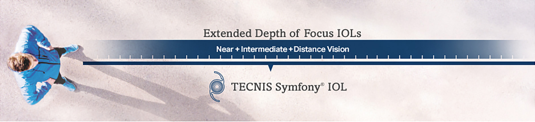 Man showing extended depth of focus for near, intermediate, and distance vision with TECNIS® Symfony® IOL