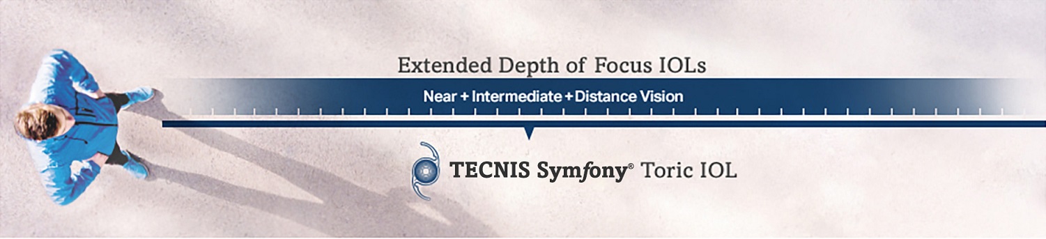 Man showing intermediate vision and distance visual range of TECNIS® Symfony® Toric IOL