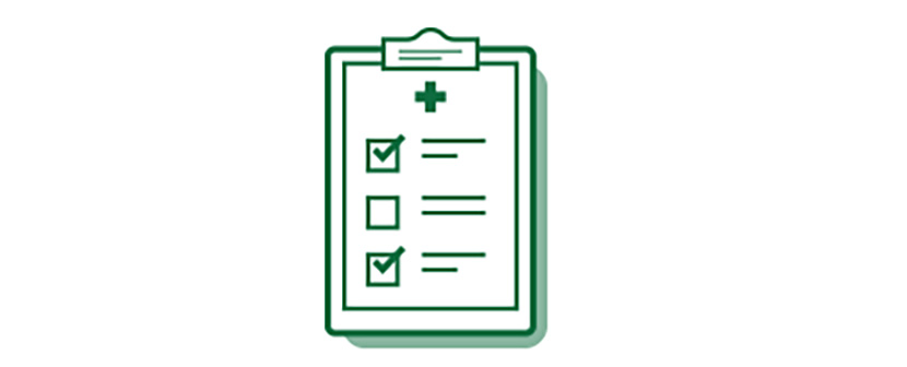 Medical checklist icon of cataract surgery options